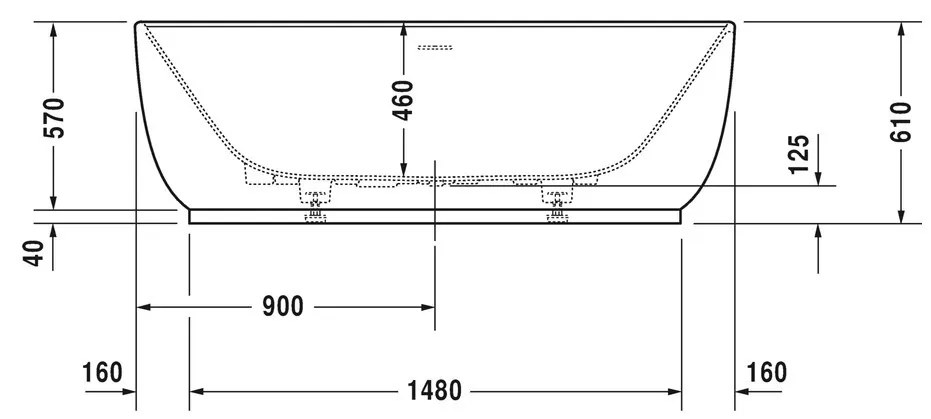 Duravit Luv - vaňa voľne stojaca 180x85 cm s panelom a podstavcom 700434000000000