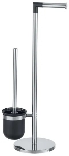 WENKO 21836800 - WC kefa PARUS 25,5x57 cm nerezová/strieborná/čierna