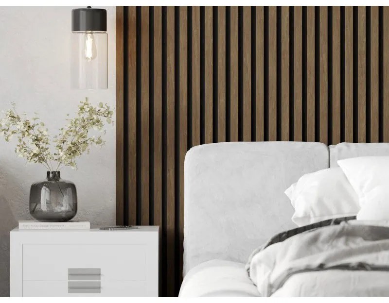 Mexen Lam-F, akustické stenové lamely 275 × 30 cm, plstený podklad 8 mm, technická dyha, orech kakaový, S105-275307-3015-018