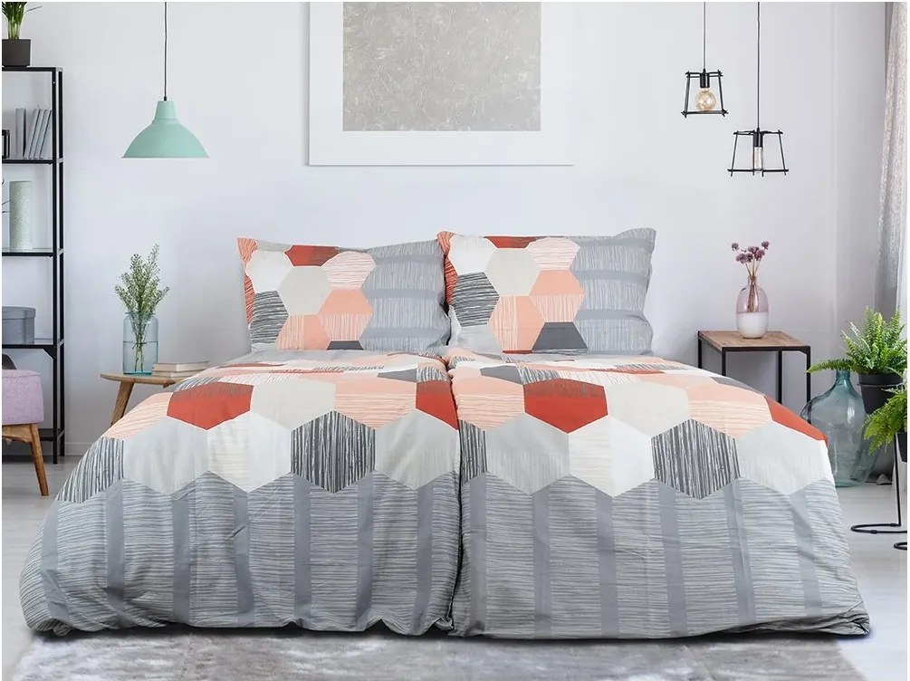 Obliečky z Renforcé bavlny HONEY COMB sivé Rozmer obliečky: 70 x 90 cm | 140 x 200 cm