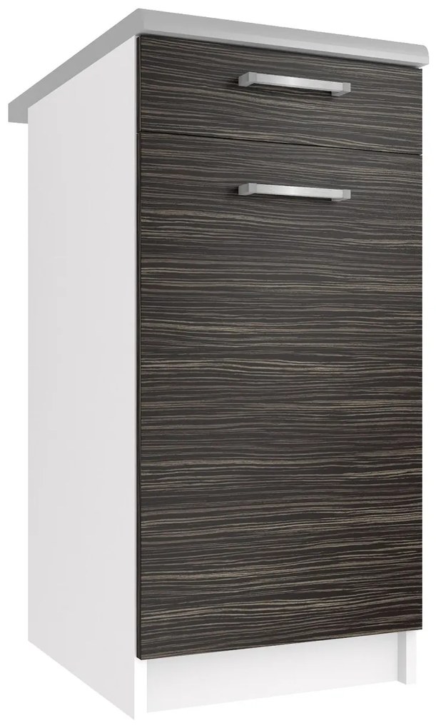 Kuchynská skrinka Belini spodná so zásuvkami 40 cm eben kráľovský s pracovnou doskou TOR SDSZ1-40/0/WT/HK/0/P