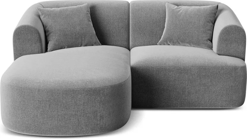 Svetlosivá zamatová rohová pohovka (ľavý roh/s leňoškou) Campi – Cosmopolitan Design