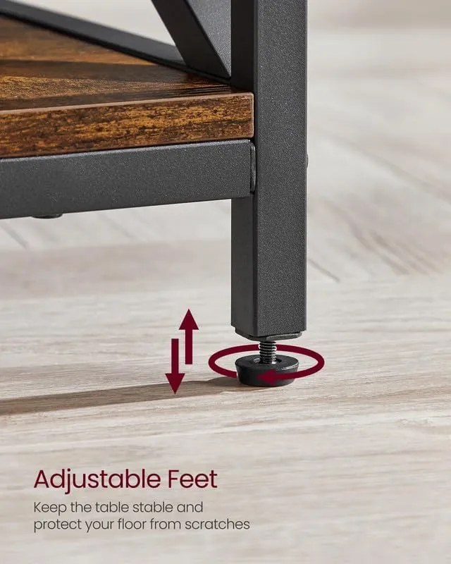 Konferenčný stolík VASAGLE s výsuvnou doskou, 50 x 100 x 49-62 cm, rustikálny hnedý