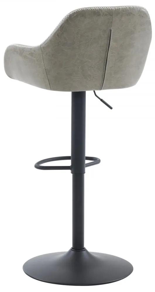 Barová stolička BRIO — kov, ekokoža, sivá