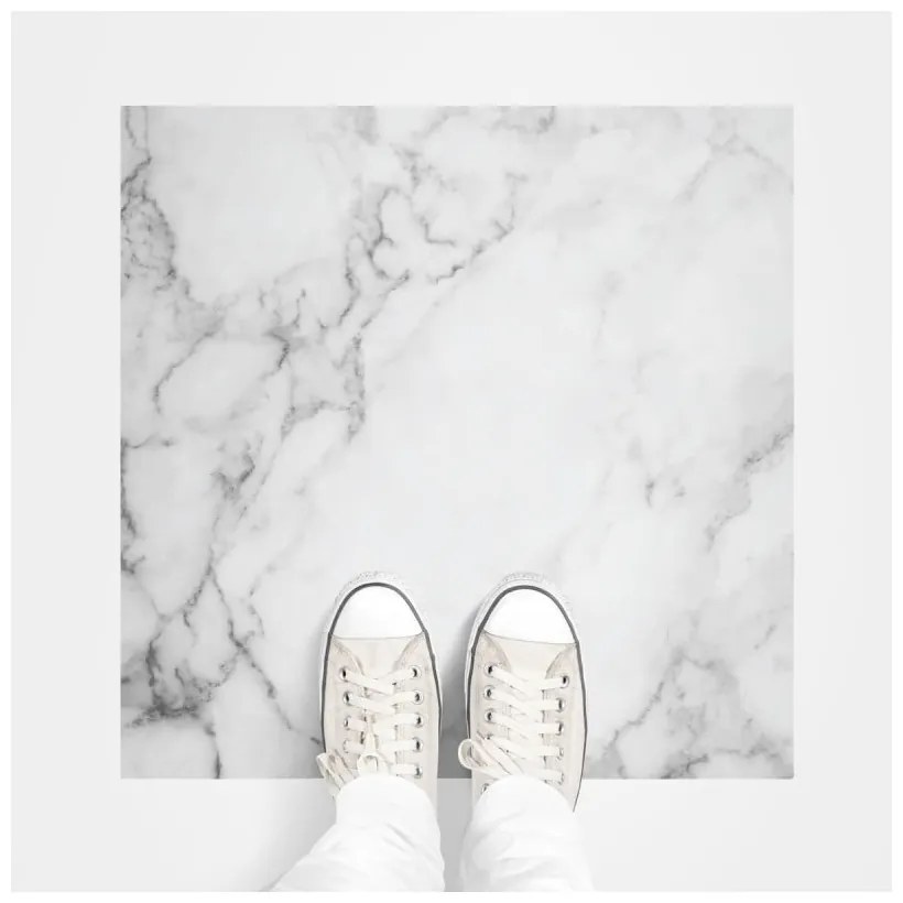 Samolepka na podlahu Ambiance Slab Stickers White Marble, 30 × 30 cm