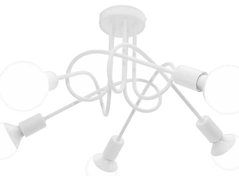 Detský prisadený luster OXFORD 5xE27/15W/230V biela