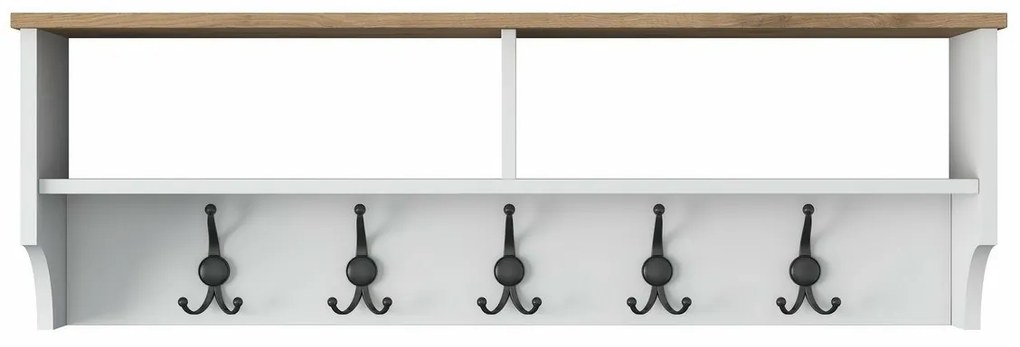 Nástenný vešiak Polo White and Walnut