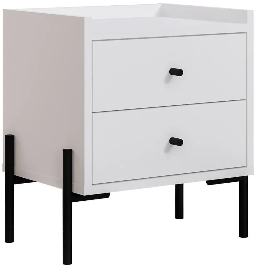 Biely nočný stolík Mayra – Marckeric