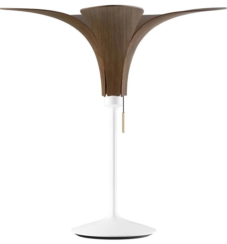 UMAGE Jazz stolová lampa tmavý dub podstavec biela