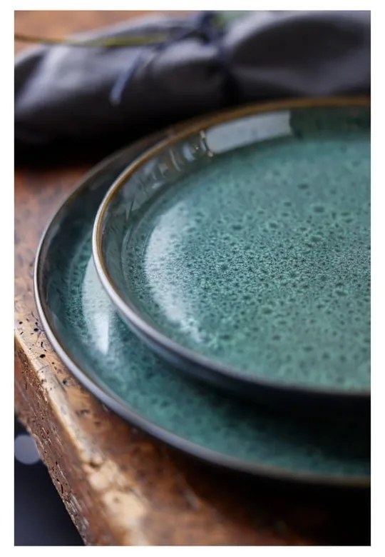 Zelený/čierny kameninový tanier ø 27 cm Gastro Green/Black – Bitz