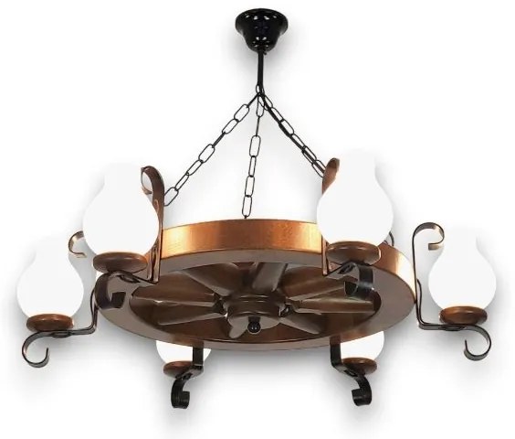 Brilagi - Luster na reťazi ROATA 6xE14/40W/230V priemer 70 cm buk/orech