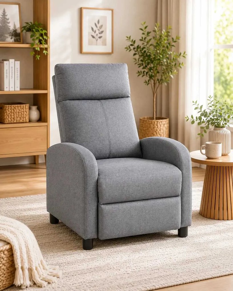 LuxuryForm DESIGN Televízne kreslo RUFO s polohovaním - sivé
