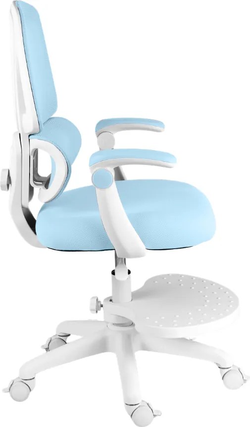 Detská otočná stolička Neoseat JUNI 023 — látka, prateľný poťah, modrá
