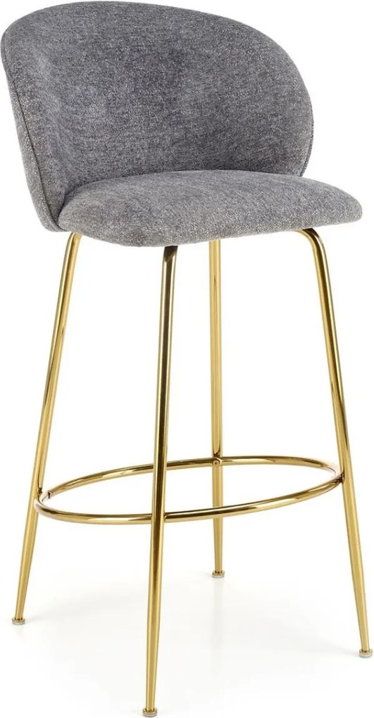 Barová stolička H116, sivá, zlatá