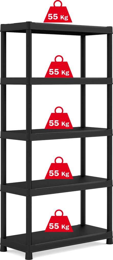 KIS-KETER Tribac 009980BK01 Regál s 5 policami, šírka 90 cm