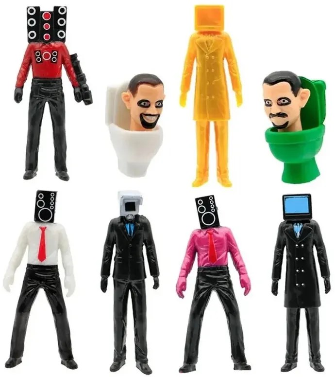 Figúrky Skibidi Toilet - 8 kusov