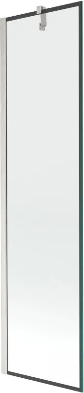Mexen Next, 1-krídlová vaňová zástena 50 x 150 cm, 6mm číre sklo - čierny vzor, oceľová, 895-050-000-00-70-97