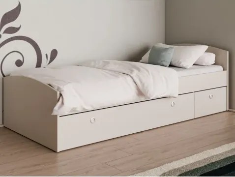 Postel s úložným prostorem Patrik 90x200 cm, béžová kašmír%