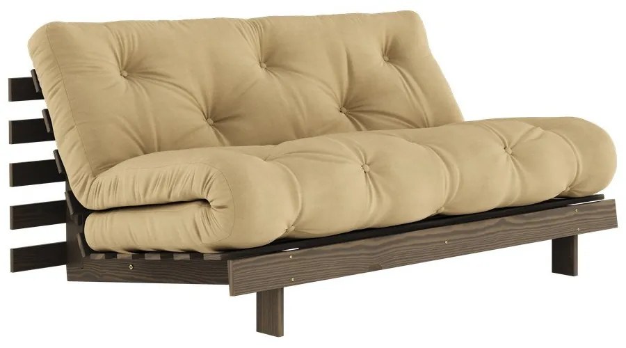 Rozkladacia pohovka v béžovohorčicovej farbe 160 cm Roots – Karup Design
