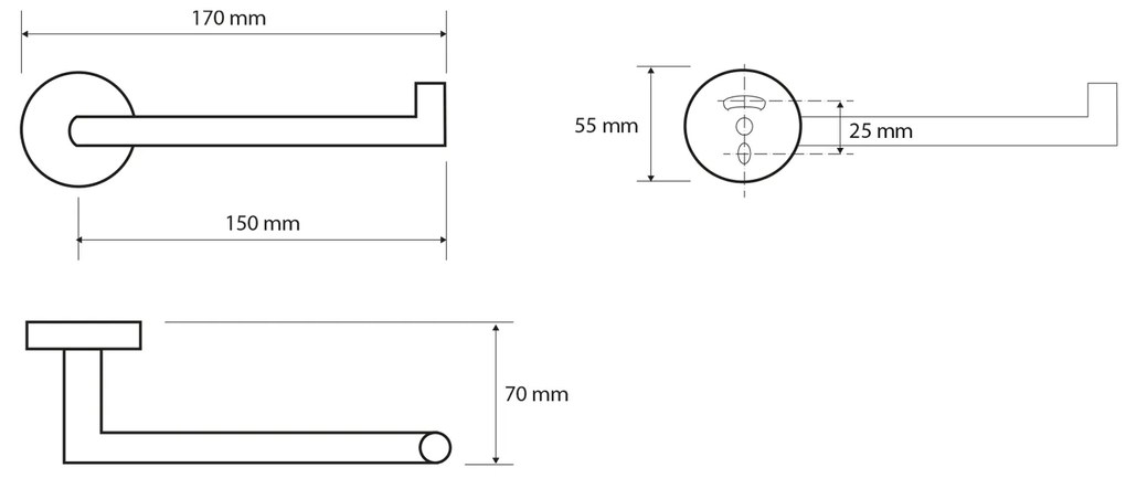 Sapho, X-ROUND BLACK držiak toaletného papiera, čierný mat, XR703B