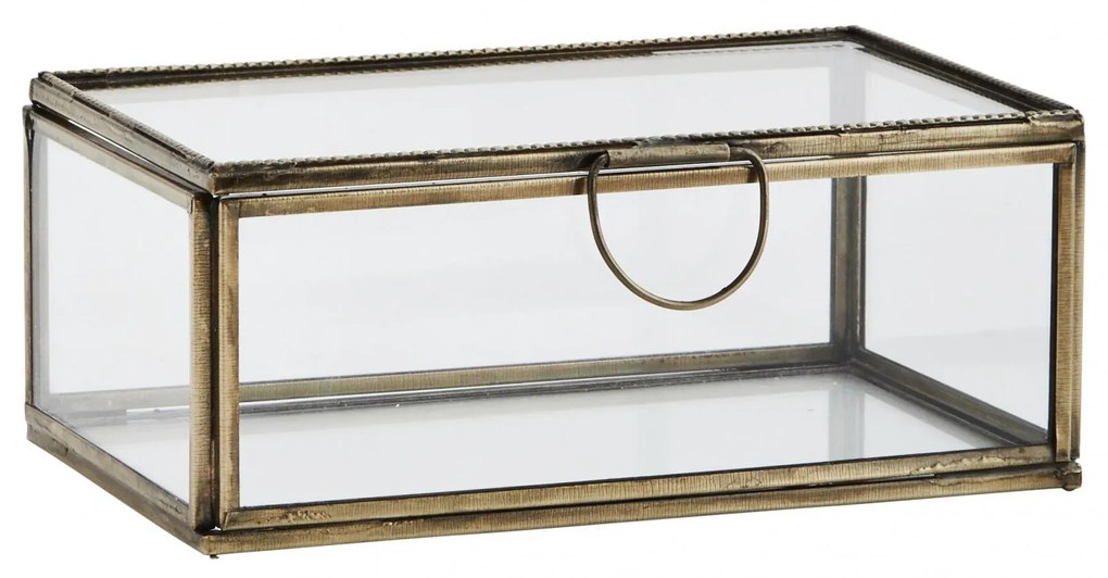 MADAM STOLTZ Sklenená box Antique Brass