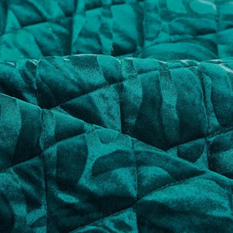EUROFIRANY Elegantný vlnený prehoz na posteľ z kvalitného zamatu s výrazným leskom 230 cm x 260 cm tyrkysová 100 % polyester Rozmery textílií: 220 cm x 240 cm
