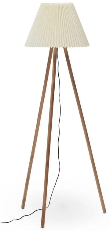 Stojacia lampa v prírodnej farbe s textilným tienidlom (výška 149 cm) Benicarlo – Kave Home