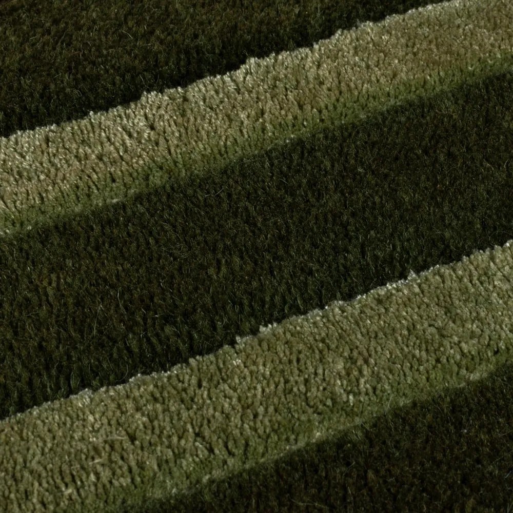 Tmavozelený ručne tkaný vlnený koberec 120x170 cm Gatsby – Flair Rugs