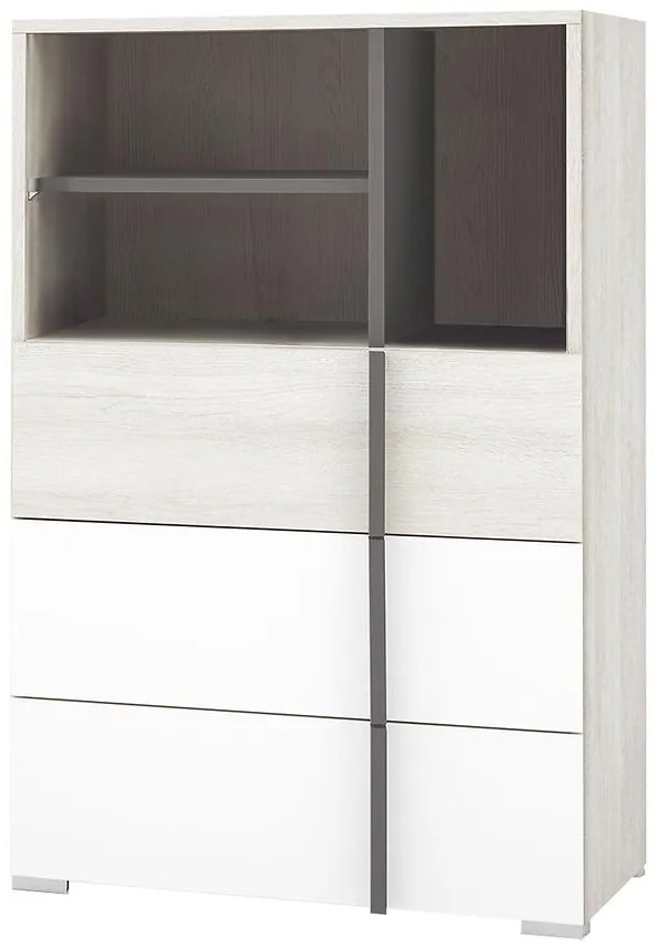 Komoda Remo RM7 dub wilton/biela/antracit