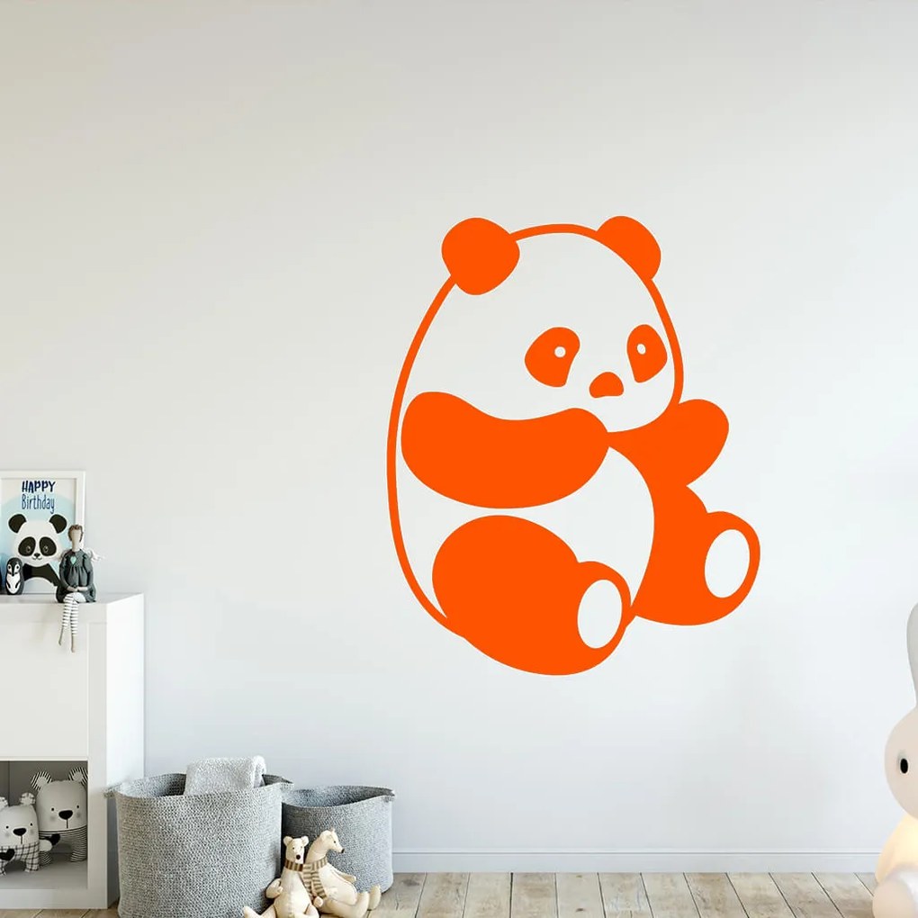 Veselá Stena Samolepka na stenu na stenu Roztomilá panda Farba: čierna