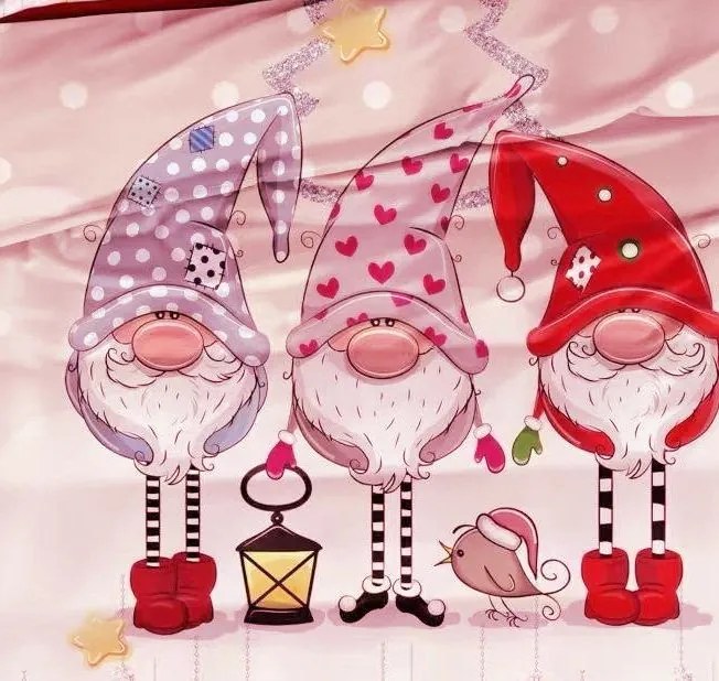 Obliečky SAVENA GNOMS 7-dielna sada 140x200 cm