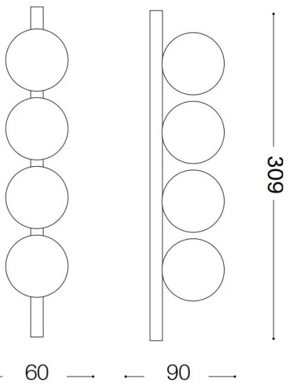 Ideal Lux - LED Stropné svietidlo PING PONG 4xLED/3W/230V CRI 90 mosadz