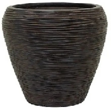 Capi nature vase tapering round rib I brown 31/28 cm