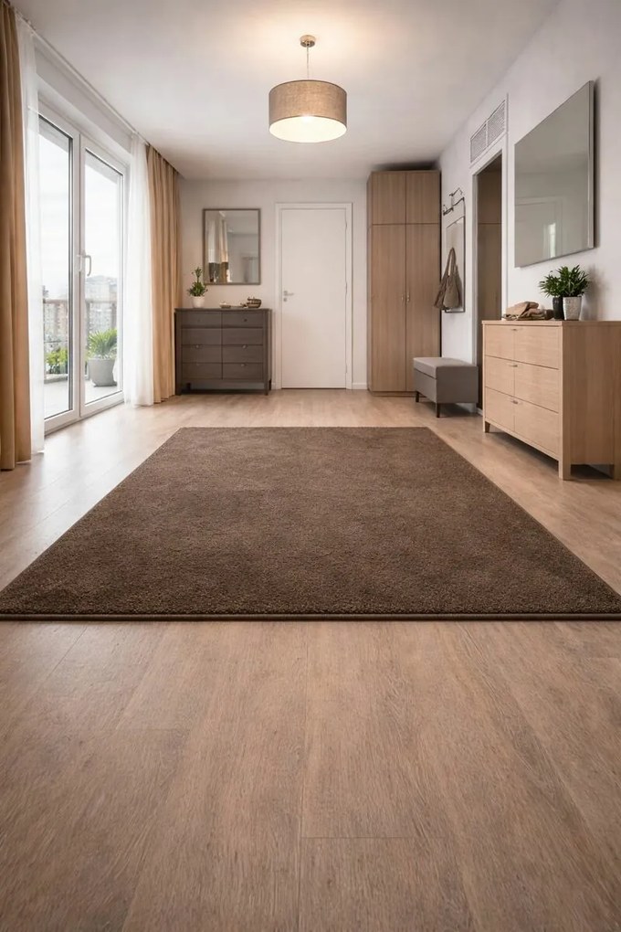 Kusový koberec Eton hnedý 97, 400x500, hnedá, chodba / predsieň, Vopi