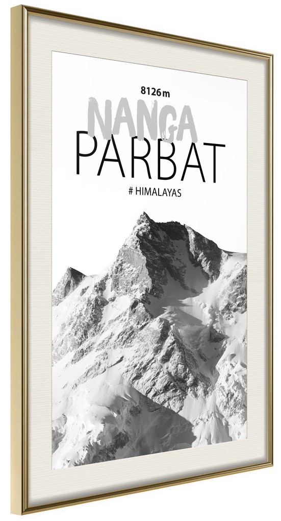 Artgeist Plagát - Nanga Parbat [Poster] Veľkosť: 30x45, Verzia: Čierny rám s passe-partout