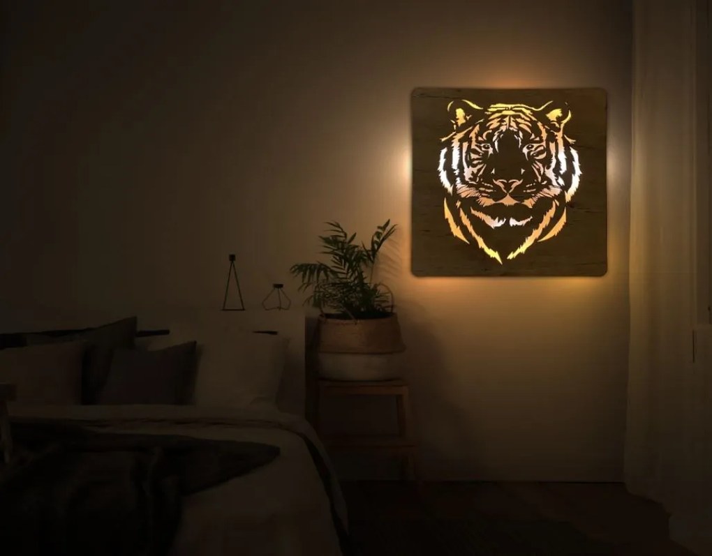 Led obraz Tiger na batériu