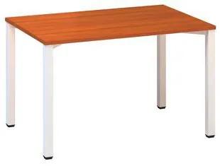 Konferenčný stôl Alfa 420 s bielym podnožím, 120 x 80 x 74,2 cm, rovné vyhotovenie, dezén čerešňa