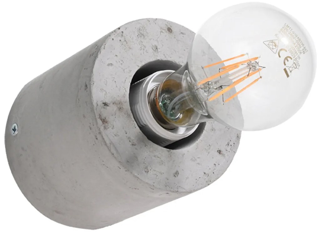 Stropné svietidlo Salgado, betónové telo svietidla