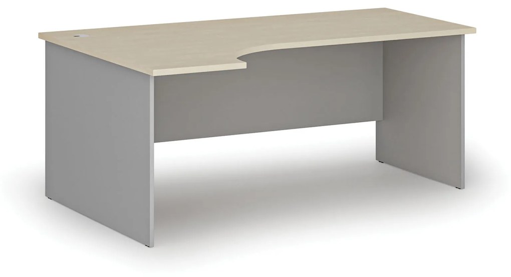Kancelársky rohový pracovný stôl PRIMO GRAY, 1800 x 1200 mm, ľavý, sivá/breza