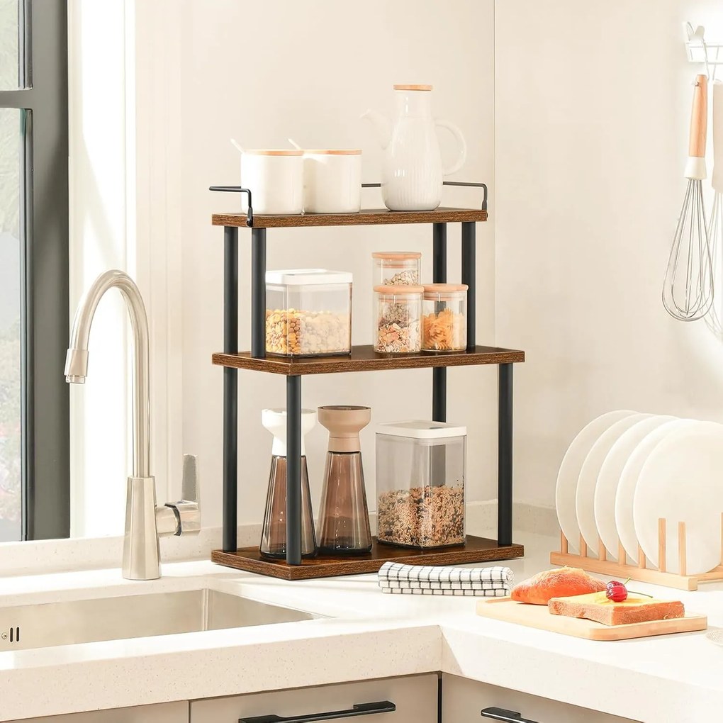 Stolní kuchyňský regál Vasagle Felaro 38 cm černý/hnědý