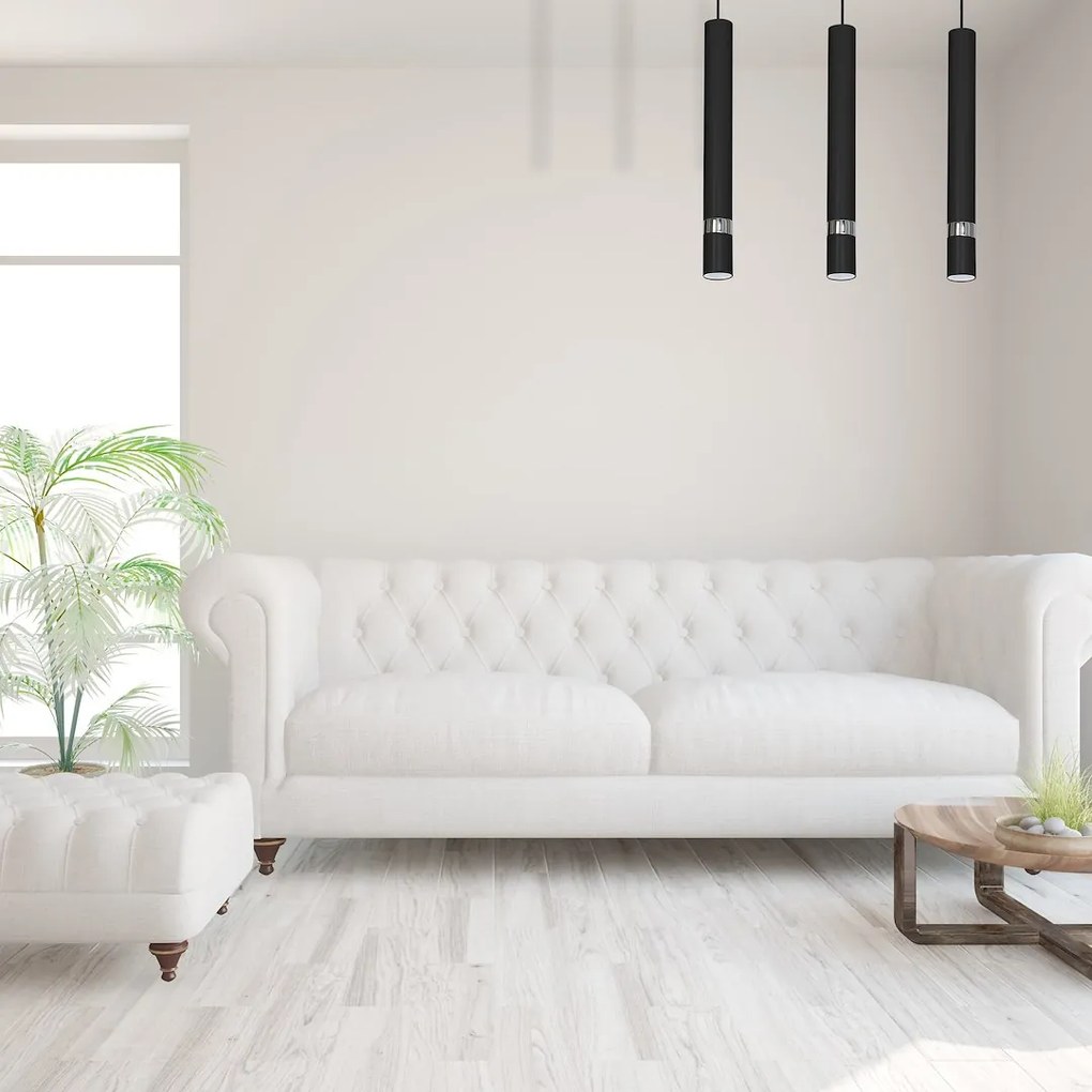 Závesné svietidlo Joker, 3x čierne kovové tienidlo, b/ch