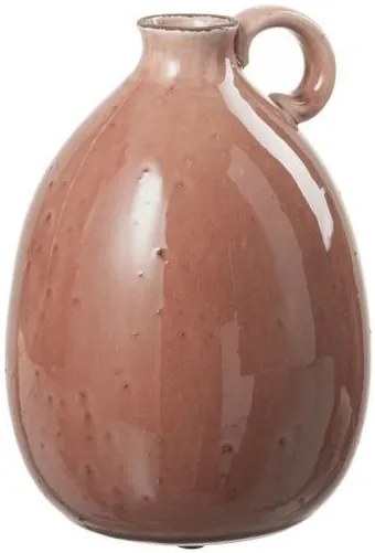 Hnedá keramická váza s uchom Florero - ∅ 19 * 26 cm