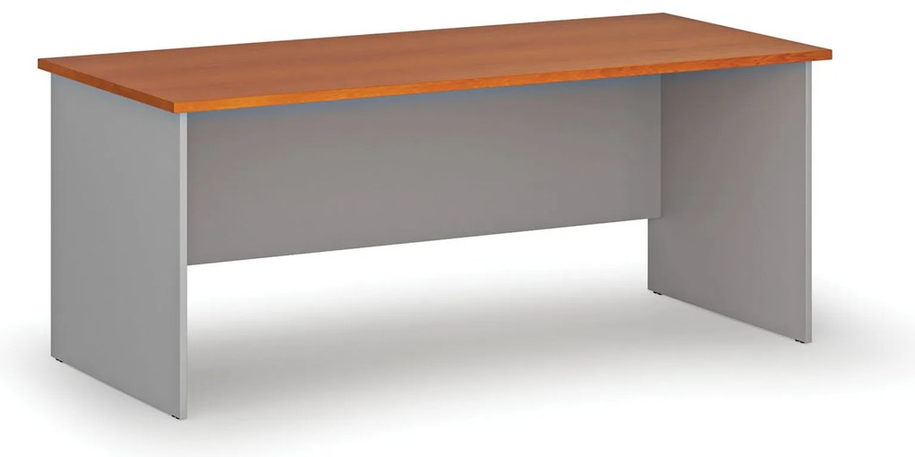 Kancelársky písací stôl PRIMO GRAY, 180x80 cm, sivá/čerešňa