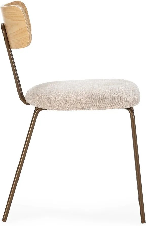 Béžová/v prírodnej farbe čalúnená jedálenská stolička Olimpia – MOME