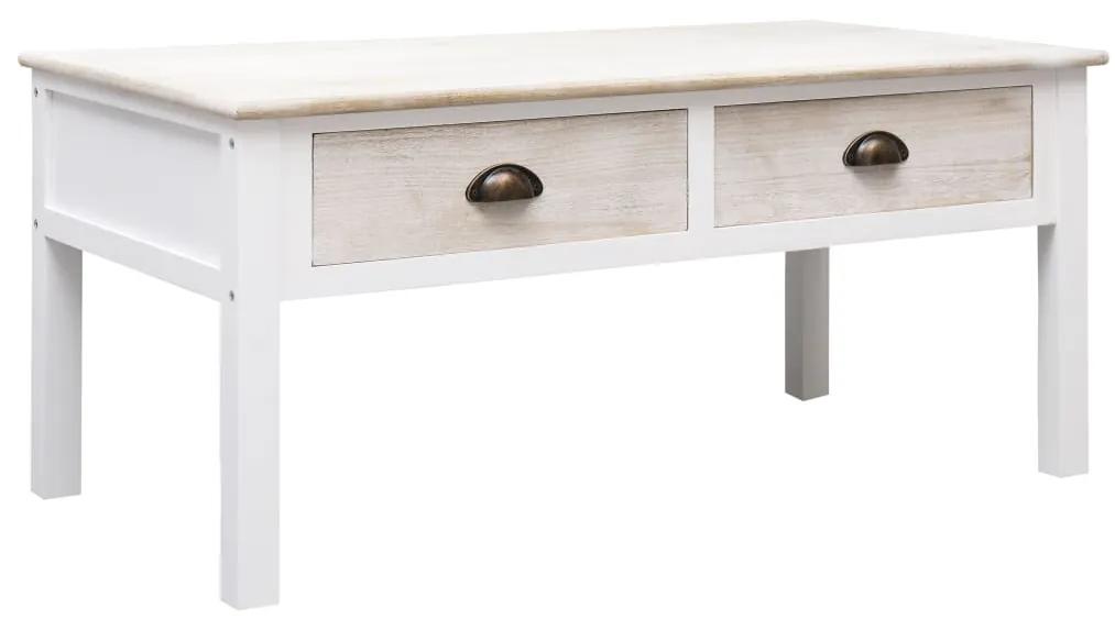 vidaXL Konferenčný stolík biela a prírodná farba 100x50x45 cm drevený