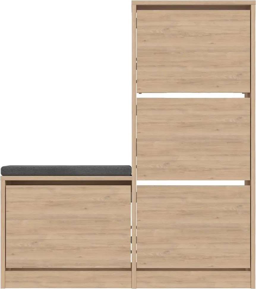 Botník s lavicou Houseland Dude dub zafírový