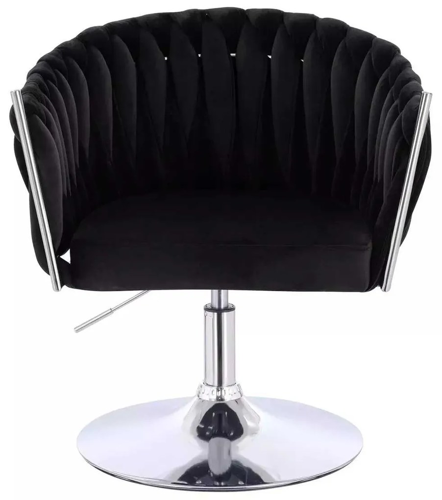 LuxuryForm DESIGN Stolička NORDEN VELUR na striebornom tanieri - čierna