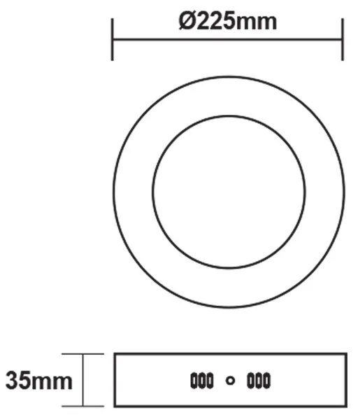 ACA Lighting LED prisadené svietidlo ARCA 18W/230V/6500K/1510Lm/120°/IP20, kruhové matné
