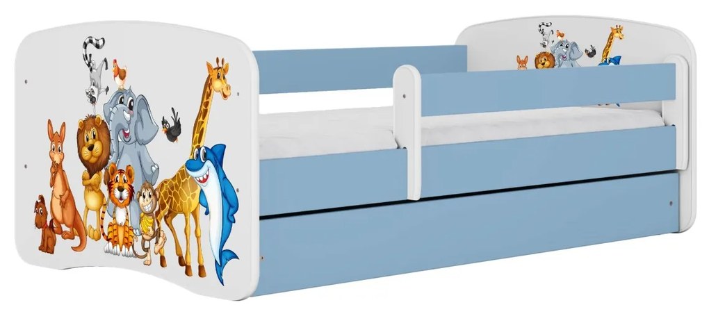 Dětská postel Babydreams zvířátka modrá