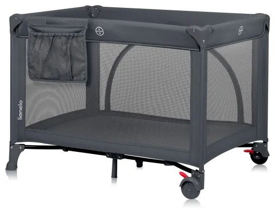 Lionelo - Cestovná postieľka LAURA Grey Concrete